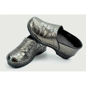 Bjork Womens Professional Animal Print Leather Clog Shoes Grey U.S sz 7.5‎ EU 38